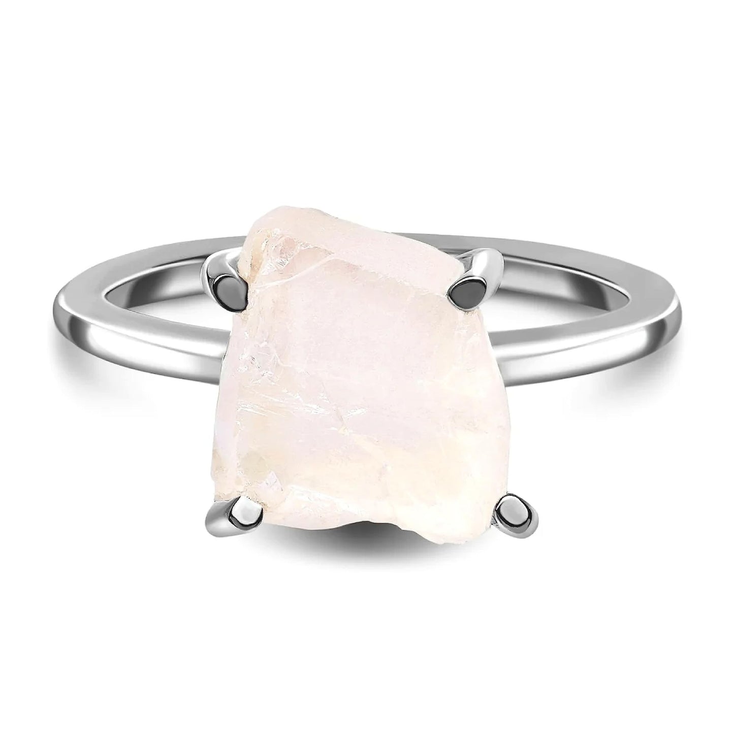 Blush of Dawn Raw Rose Quartz Ring