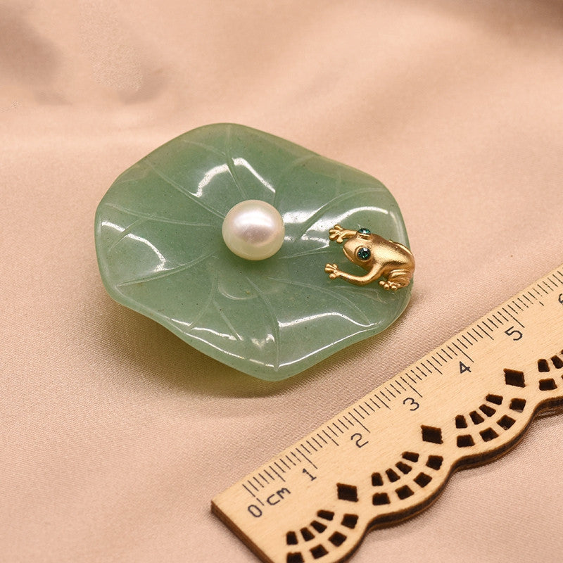 The Emerald Garden Frog Brooch