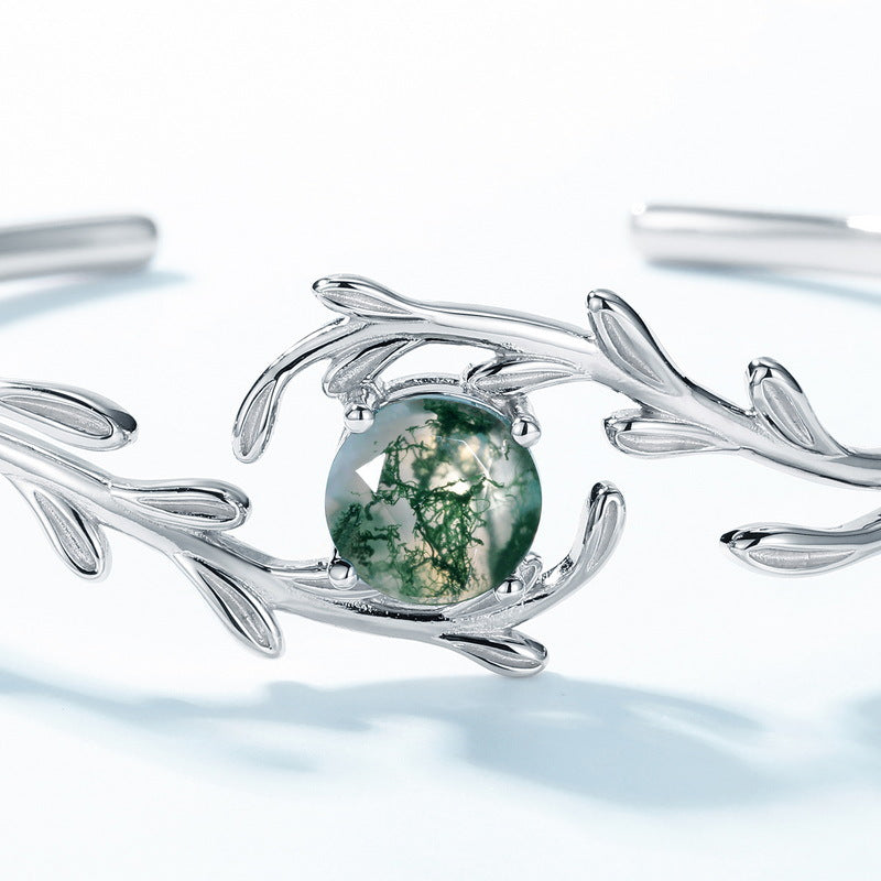 Whispering Grove Moss Agate Bracelet