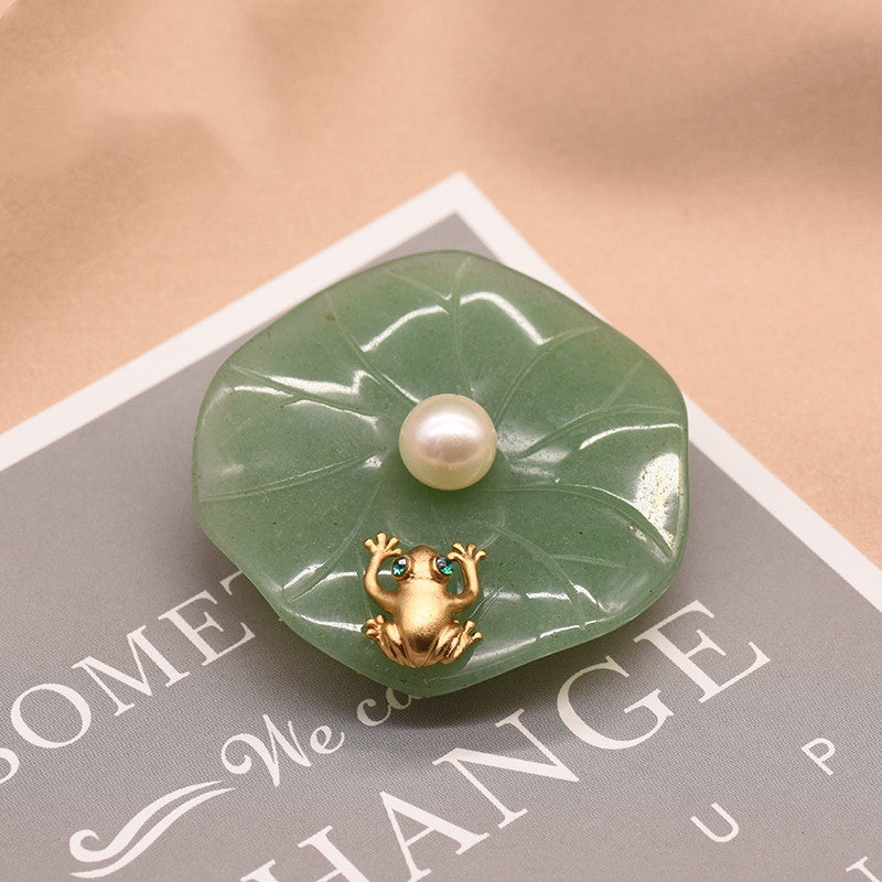 The Emerald Garden Frog Brooch