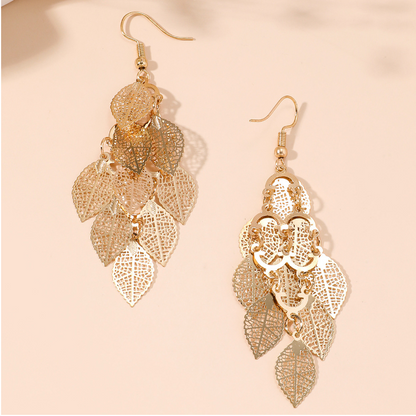Bohemian Botanical Earrings with Colorful Flowers (Pair)