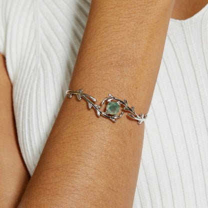 Whispering Grove Moss Agate Bracelet