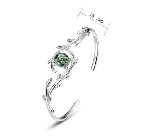Whispering Grove Moss Agate Bracelet