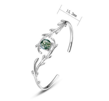 Whispering Grove Moss Agate Bracelet