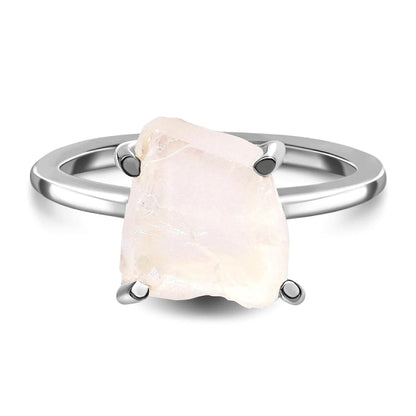 Blush of Dawn Raw Rose Quartz Ring