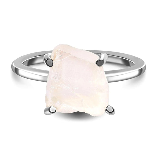 Blush of Dawn Raw Rose Quartz Ring