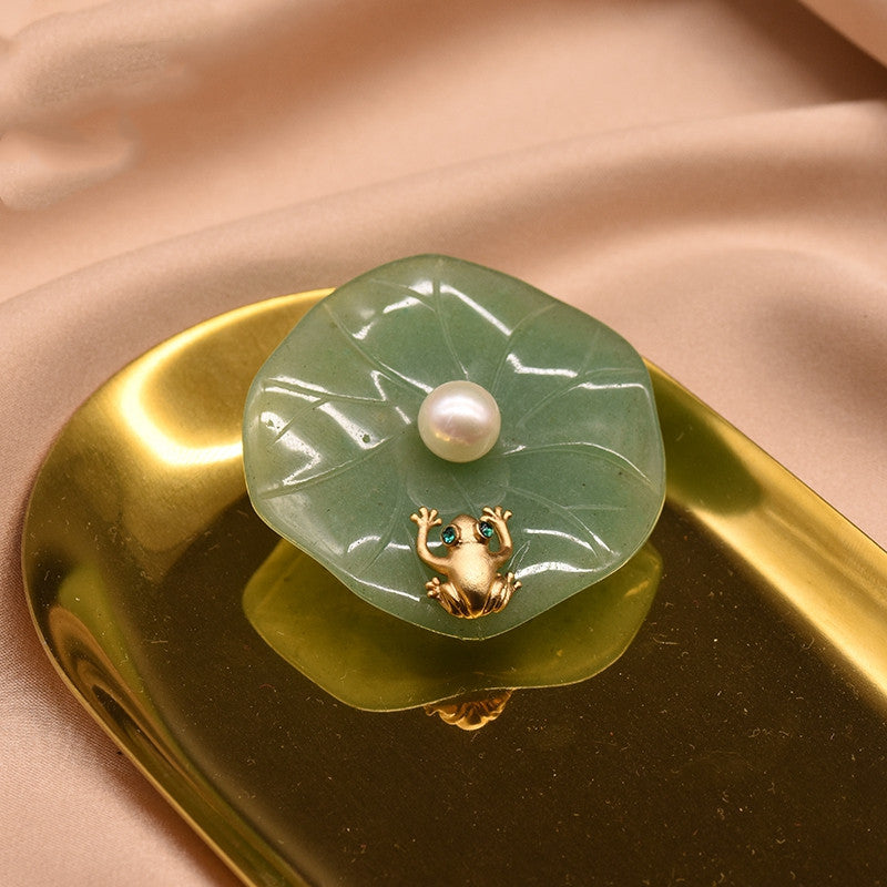 The Emerald Garden Frog Brooch