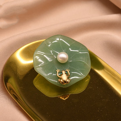 The Emerald Garden Frog Brooch