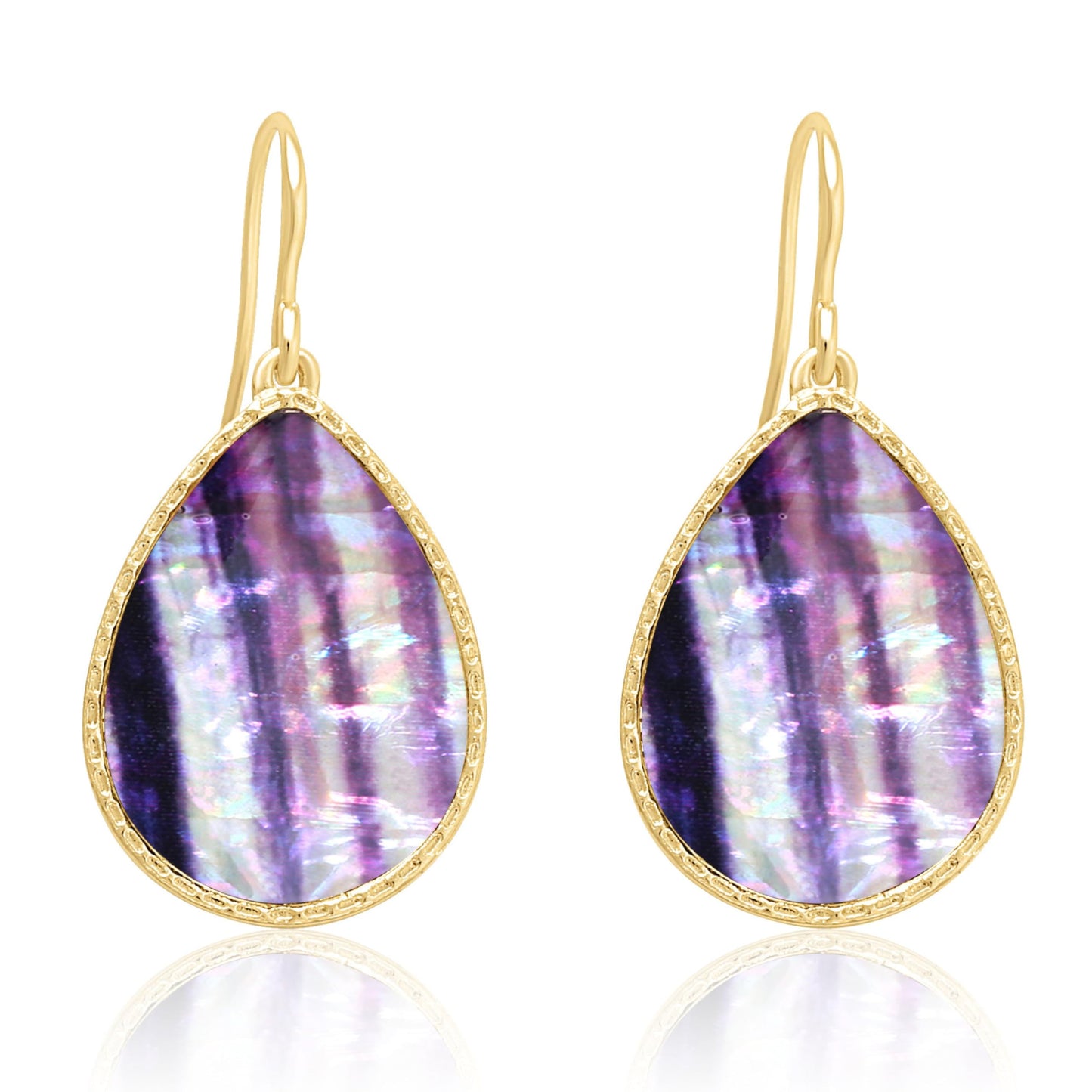 Golden Tide Abalone Teardrop Earrings
