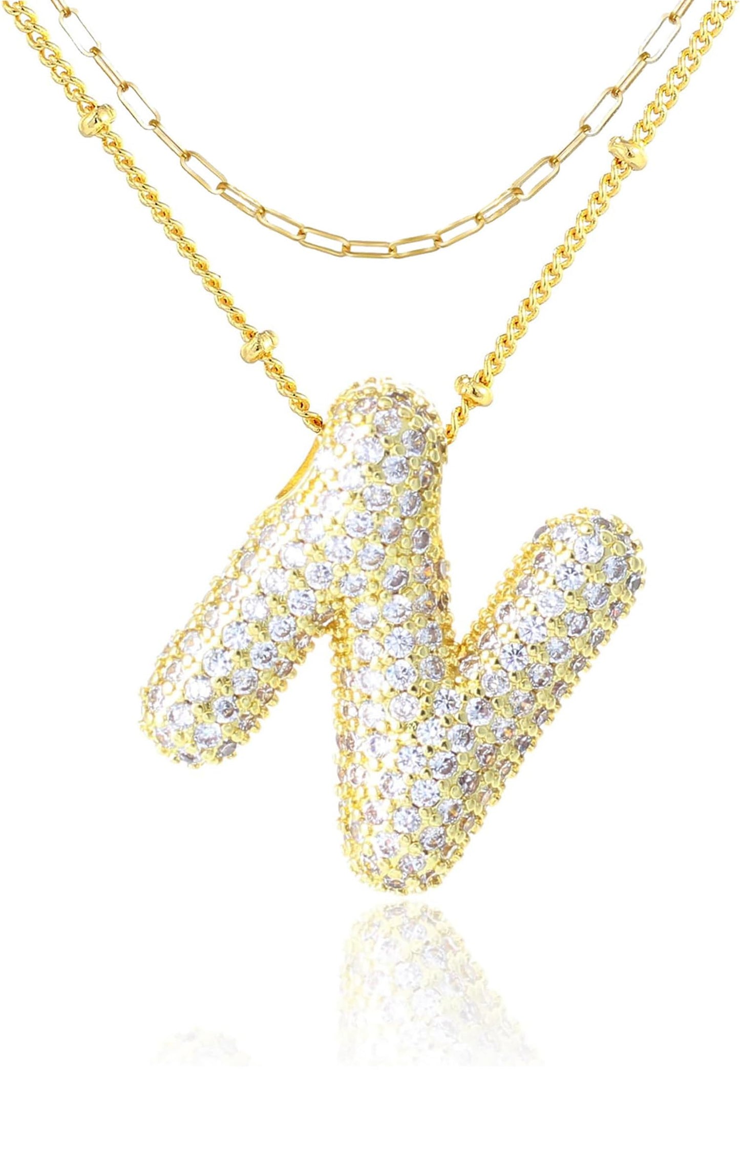 The Natalie Bubble Initial Necklace