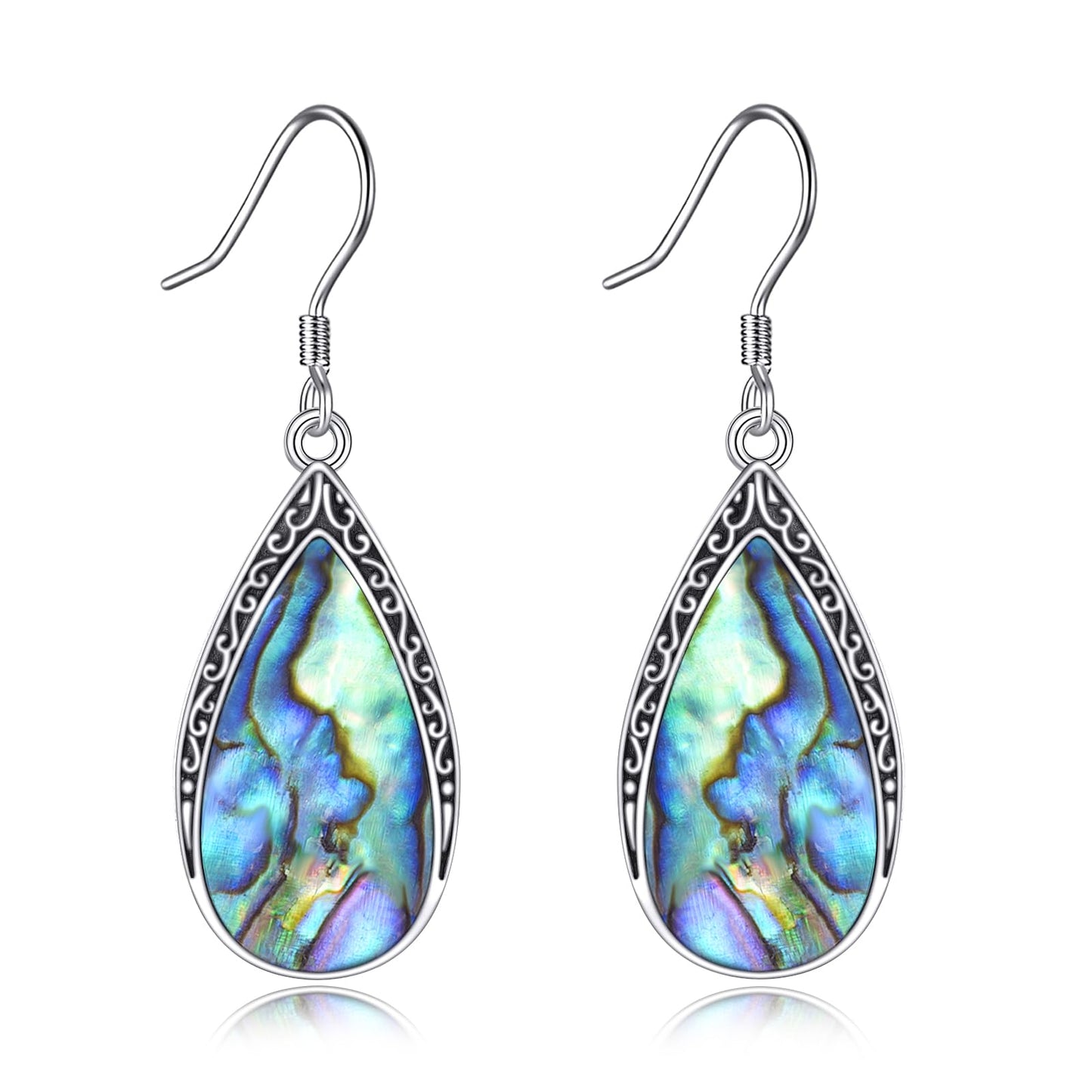 Ocean Whisper Abalone Filigree Earrings